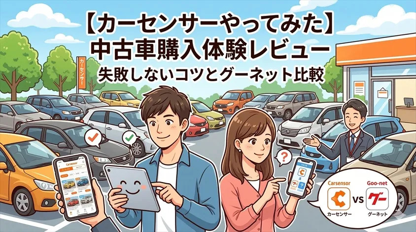 【カーセンサーやってみた】中古車購入で実際に使った体験レビュー｜失敗しないコツとグーネット比較